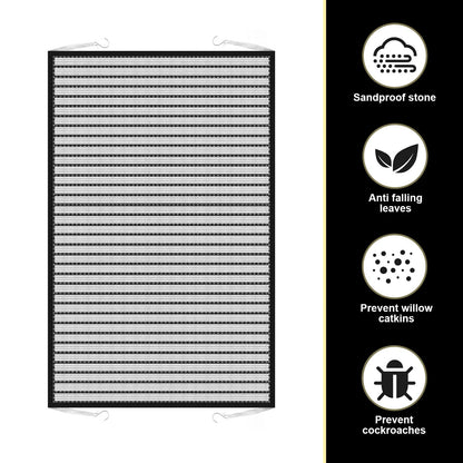 Downhill Front Hood Grille Protection Mesh 2PCS 41.33x31.49in Black