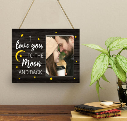CAIFZ I Love You to the Moon and Back Picture Frame 4x6 Gift for Couple