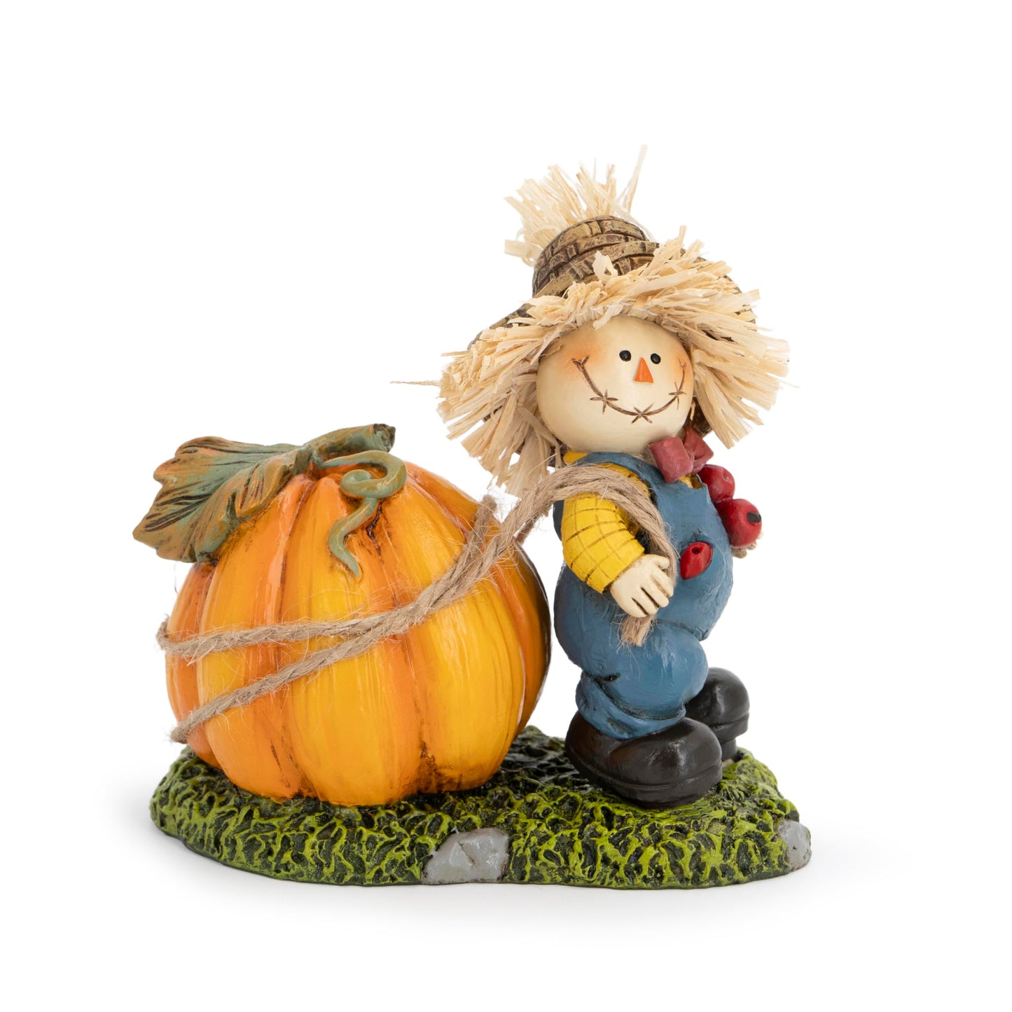 Hodao Thanksgiving Scarecrow Turkey Pumpkin Decor Farmhouse Fall Centerpiece Red