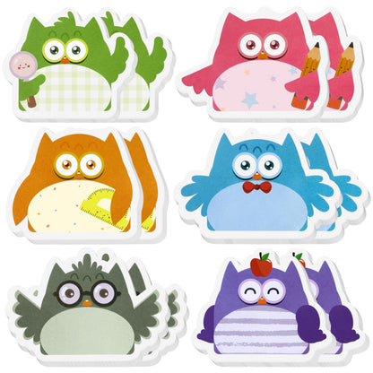HoiSumma 12 Pcs Owl Sticky Notes Self-Adhesive Memo Pads 360 Sheets