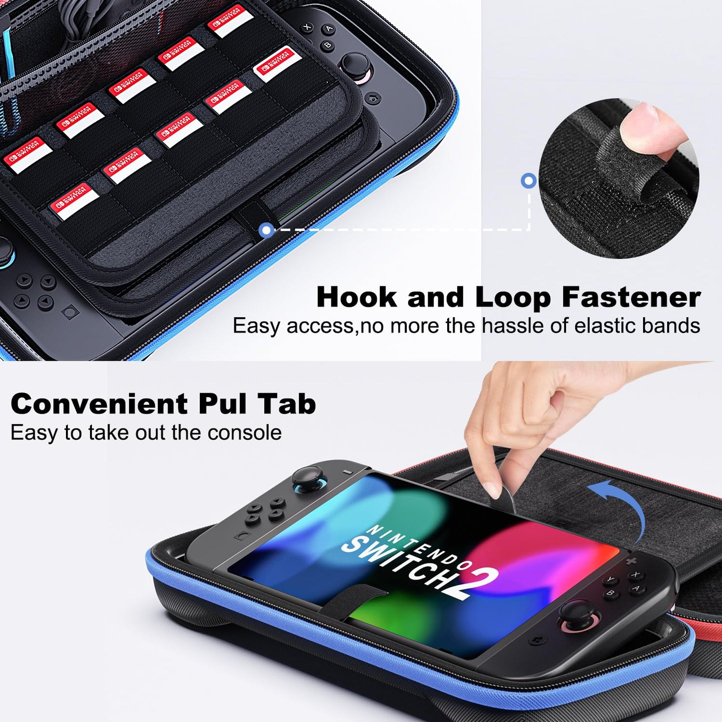 KCKTR Nintendo Switch 2 Carrying Case Hard Shell Durable Red Lightweight
