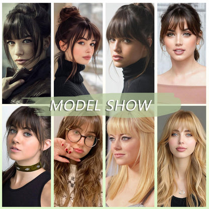 Maforsoon Clip in Bangs Fake Bangs for Women Medium Yellow Straight Hair