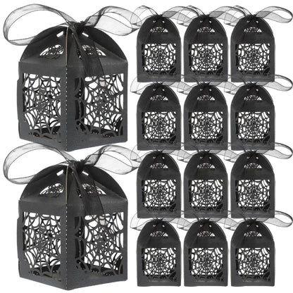 BESTOYARD Halloween Hollow Die-Cut Candy Boxes Black 8.27x4.53in 50pcs