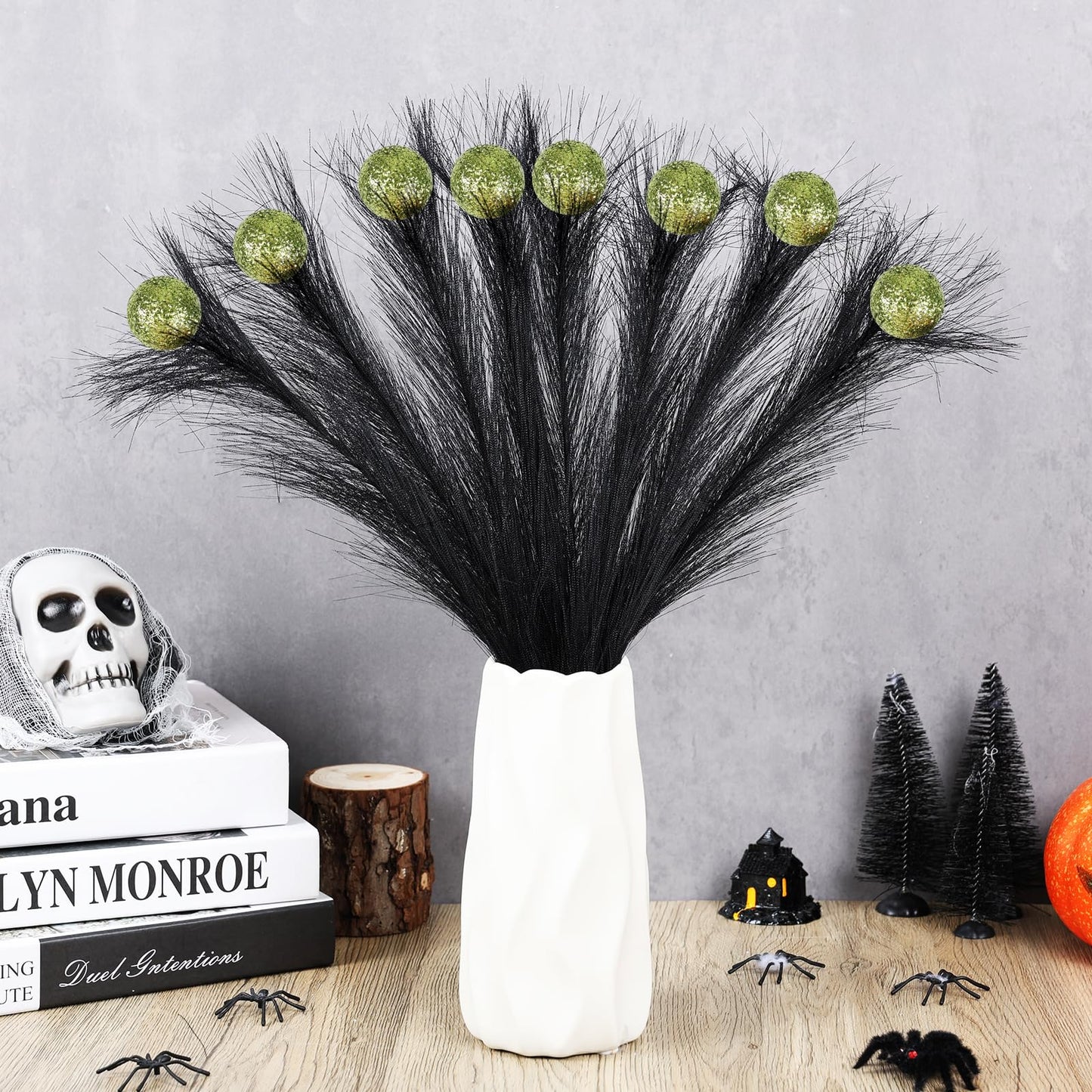 EYNDYN 15 Pcs 17'' Black Feather Christmas Tree Topper Green