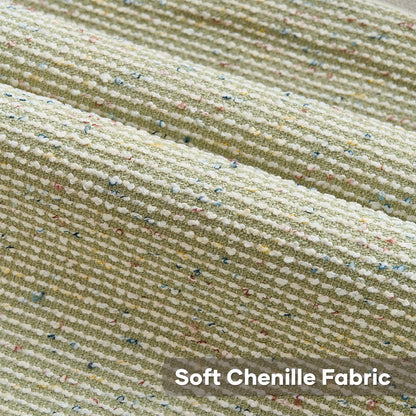 FUTEI Green Chenille Throw Pillow Covers 20x20 Inch Set of 2 Modern Decor