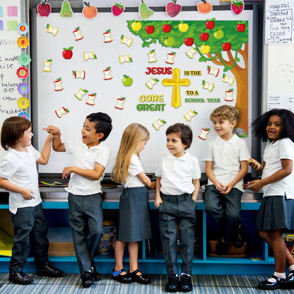 Zonon Religious Classroom Bulletin Board Set Christian Fall Apple Cutouts