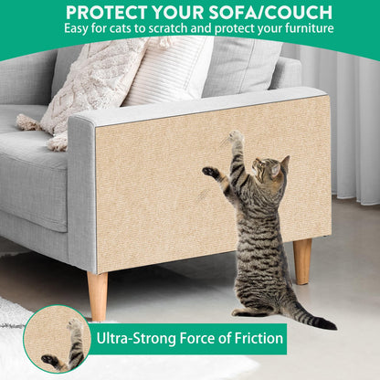 YITMOYM Trimmable Cat Scratcher Mat 39.4x15.8in Self-Adhesive Felt Fiber
