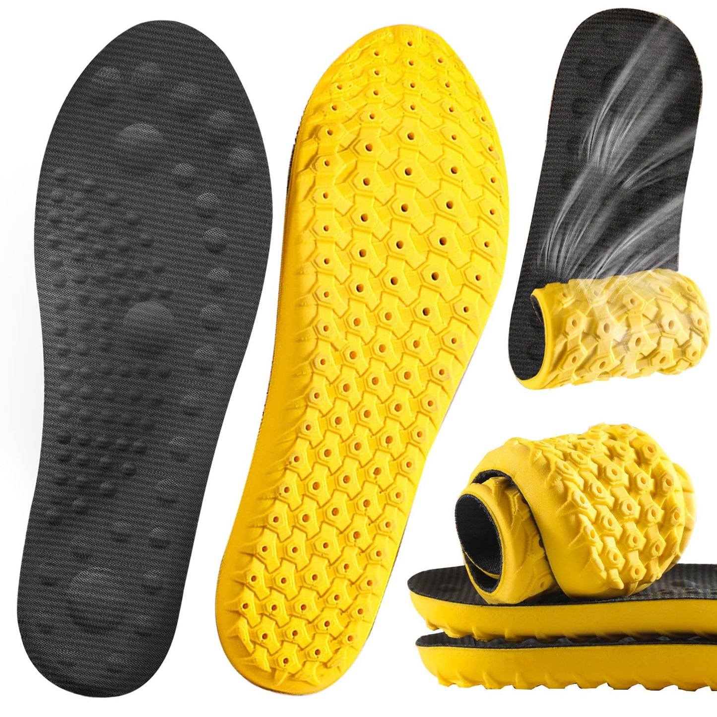 MARRDO 4D Cloud Soles Shock Absorption Arch Support Insoles Men 10-11 Women 11.5