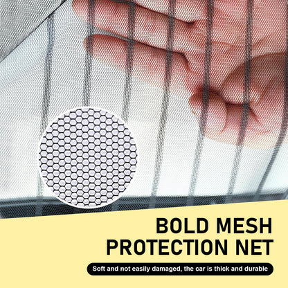 Downhill Front Hood Grille Protection Mesh 2PCS 41.33x31.49in Black