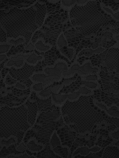 REORIA Women's Lace Bustier Crop Tank Top Black Size XL