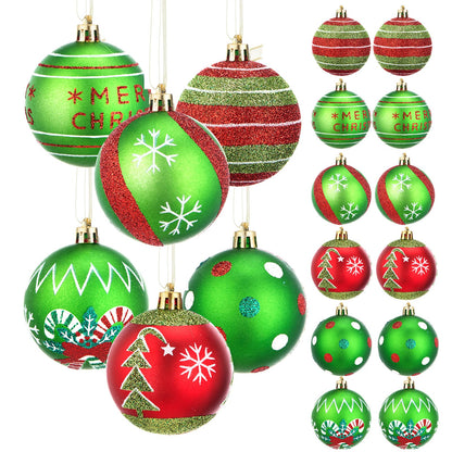 SmartDawn 12 Pcs 3.15in Christmas Ball Ornaments Red Green Plastic