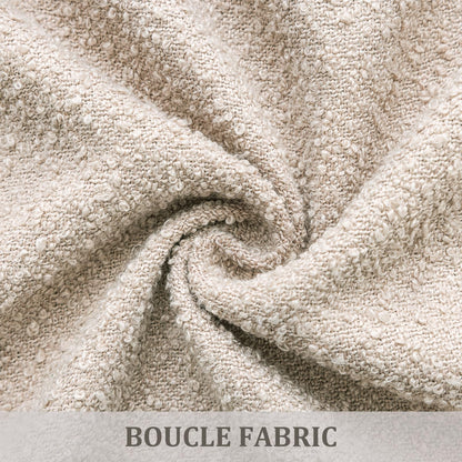 Laolitou 2 Pack Boucle Pillow Covers 18x18 Inch Faux Leather Oatmeal