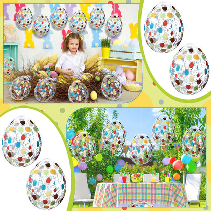 Jetec 12 Pcs Inflatable Easter Eggs 16in Large Glitter PVC Decorations Silver