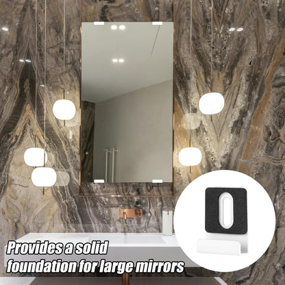 lasuroa 8pcs Heavy Duty White Metal Mirror Clips Holder Kit with Screws Pads