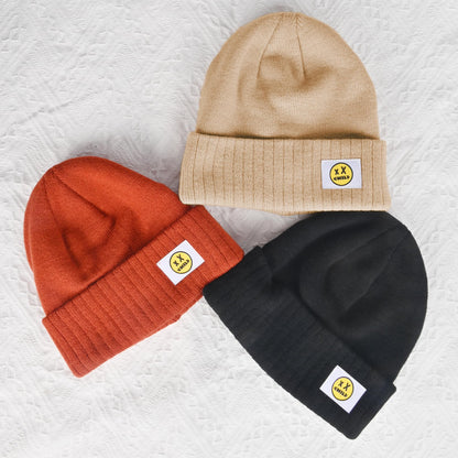 XMMAXFLOW Thick Knitted Winter Beanie Hat Cuffed Skull Cap Dark Orange