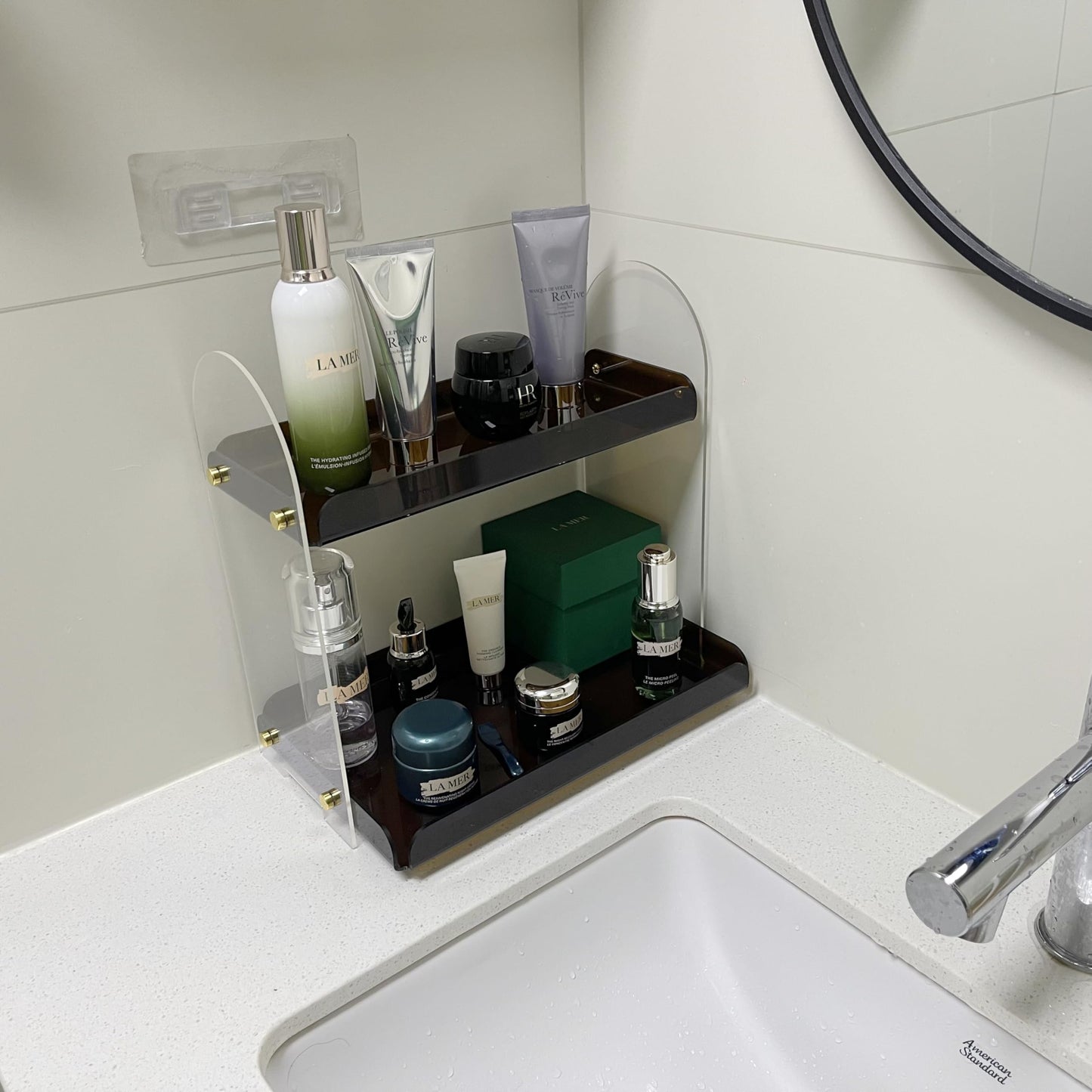 Maramugic 2 Tier Acrylic Bathroom Counter Organizer Amber Small