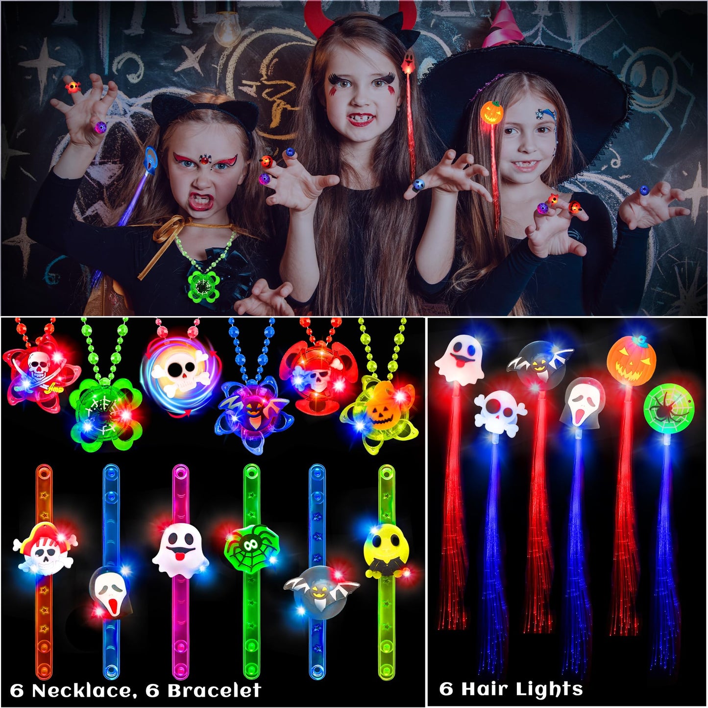Grastfu 84 PCS Halloween Glow In The Dark Toys Party Favors Bulk Set