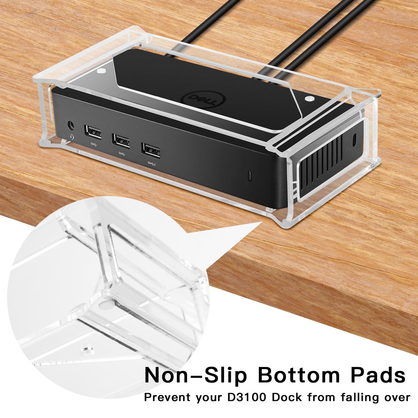 CaSZLUTION Docking Station Mount Clear for Dell D3100 Dock Holder