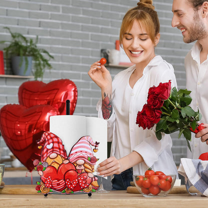 YLOLUL Valentine's Day Metal Paper Towel Holder Large Countertop Stand