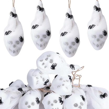 Watayo 12 Pcs Mini Halloween Skull Decorations 4x1.5in White Gauze Wrapped