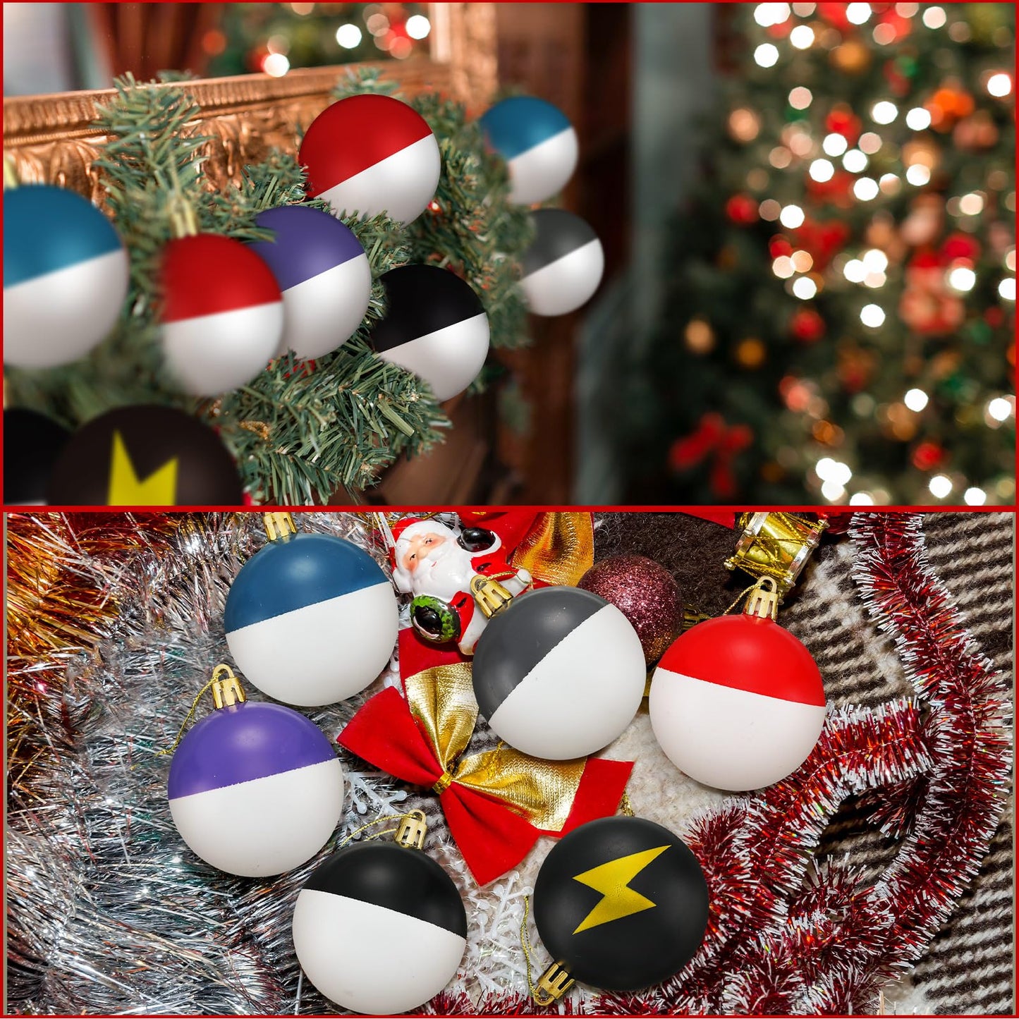 Rotatingpals 24pcs 2.4in Christmas Tree Ball Ornaments Lightning Color