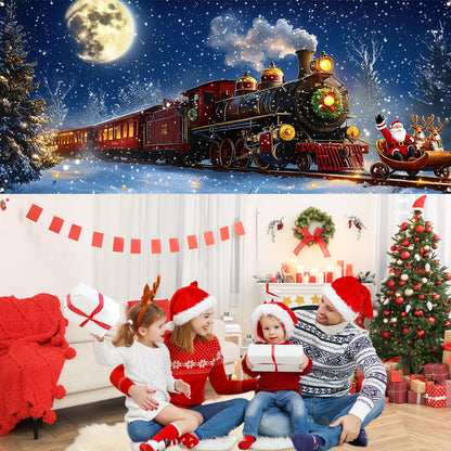 Yomaiha Christmas Santa Garage Door Cover Banner 6x13 ft Red Polyester