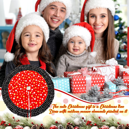 Soulchen Christmas Tree Skirt Double Layer Red Black Yellow Big Wave Point 51"