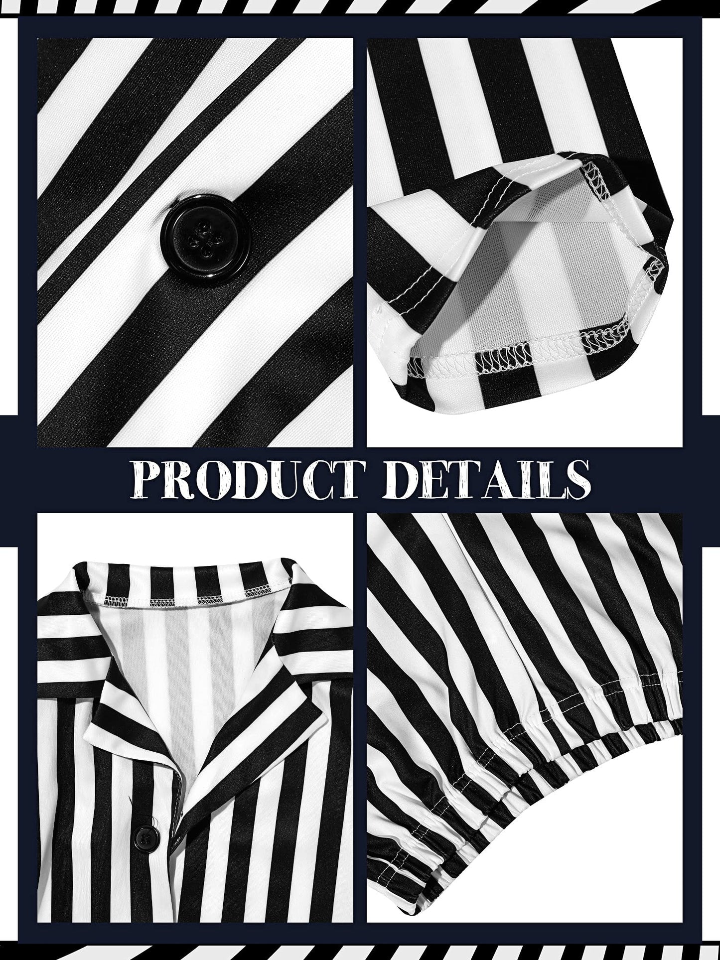 Haysandy Kids Halloween Black White Striped Suit Costume Size Large