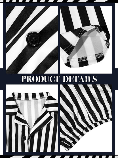 Haysandy Kids Halloween Black White Striped Suit Costume Size Large