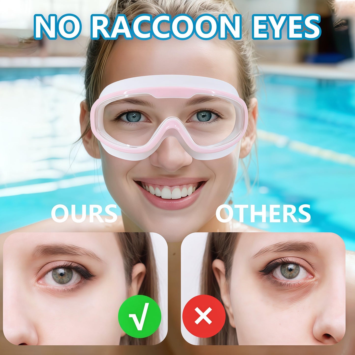DCRWVCTON Adult Swim Goggles 2 Pack Anti-Fog Leak-Proof Clear with Ear Plugs
