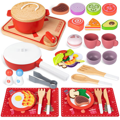 Commodum Kids Wooden Play Cooking Set Advent Calendar 24 Days Xmas Gifts