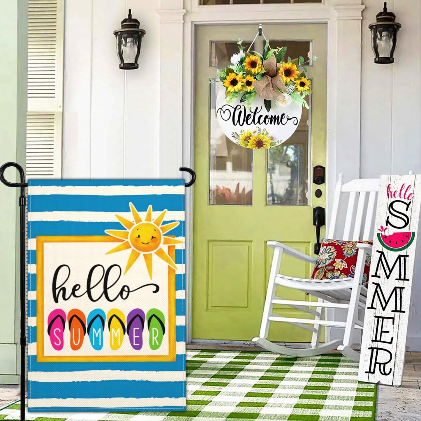 Shuitouk 3 Ply Summer Garden Flag 12x18 Inch Double Sided Outdoor Decor