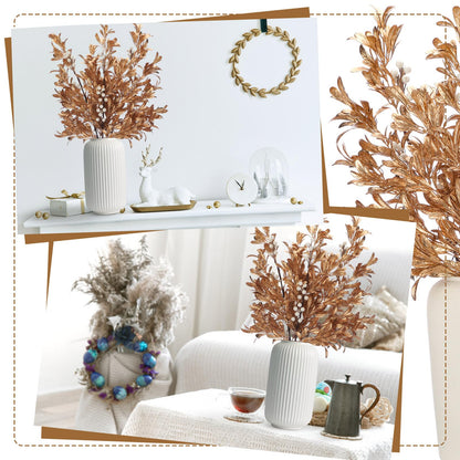 Giegxin 3 Pcs 30" Gold Leaf Christmas Tree Picks with White Berry