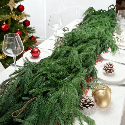 Gixie Home Artificial Norfolk Pine Garland 5Ft Green 2Pcs