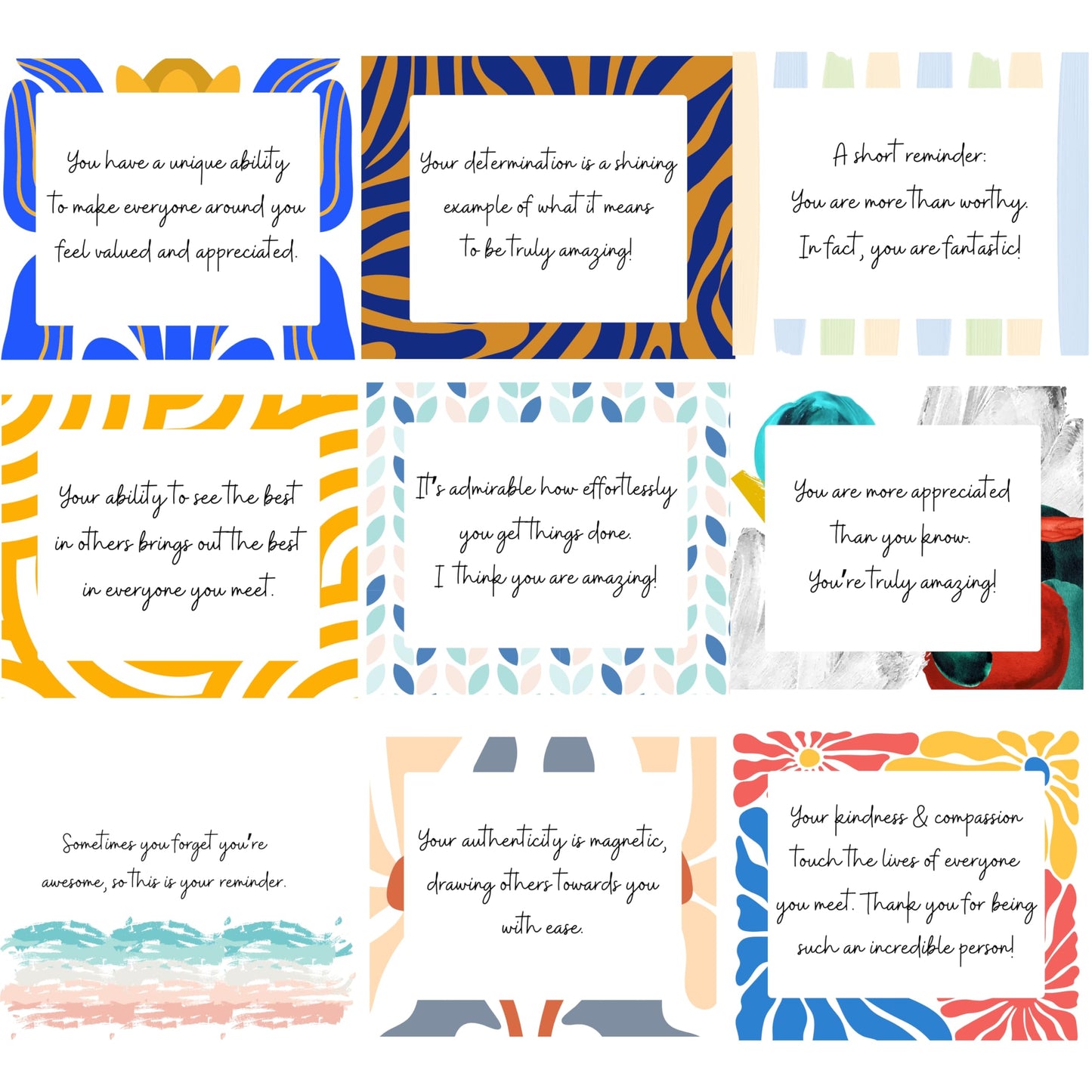 Ariond 40 Inspirational You Are Awesome Cards Multicolored Motivational Set
