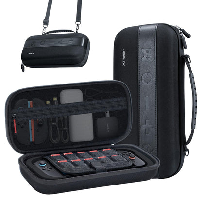 JSAUX Large Capacity Hard Shell Carrying Case Nintendo Switch 2, 20 Slots Black