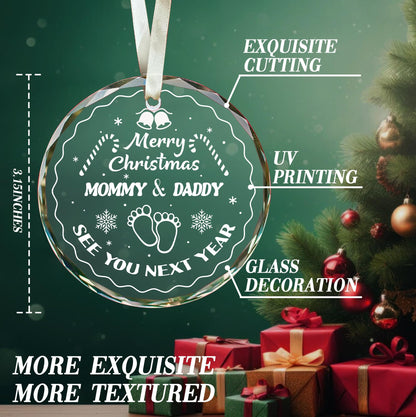 Vorruil Expecting Baby Pregnancy Announcement Heart Glass Ornament 1 Pc