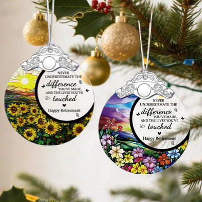 Jocidea Retirement Gifts Stained Glass Christmas Ornament Design A