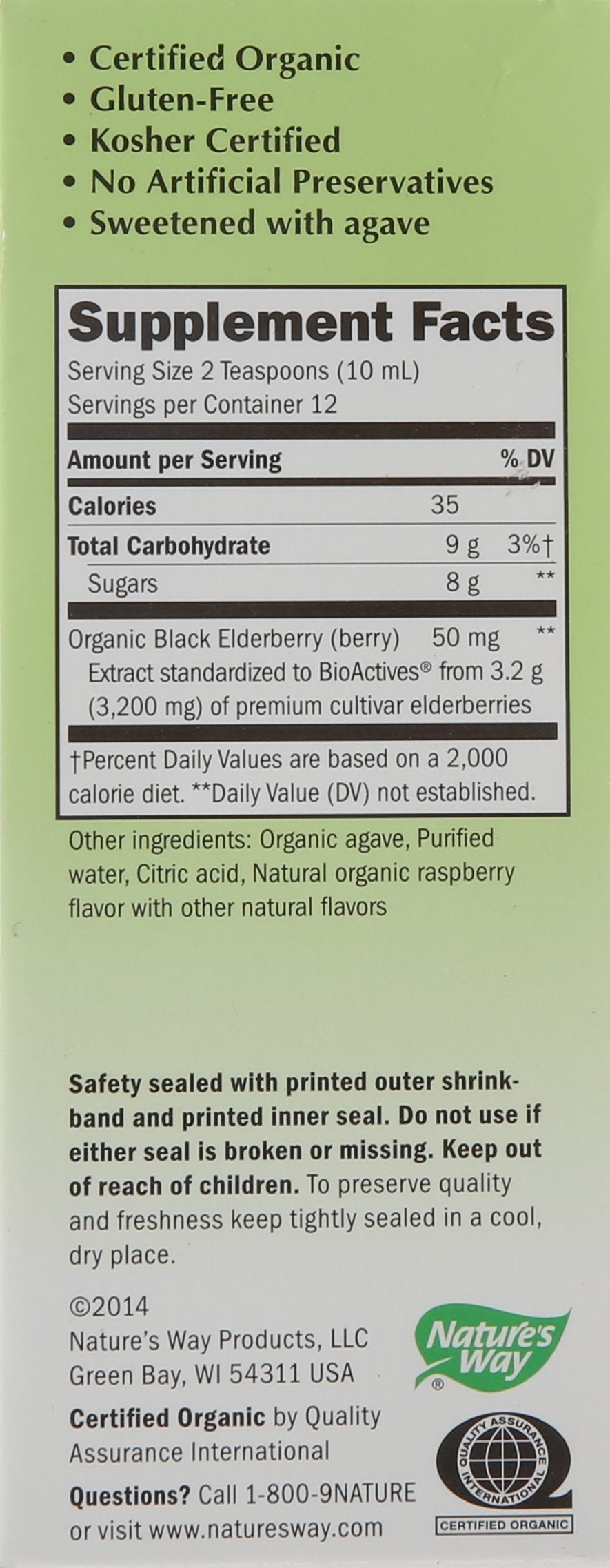 BestBy02/26 Nature's Way Organic Sambucus Kids Syrup Elderberry 4 fl oz