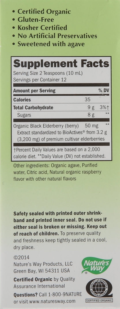 BestBy02/26 Nature's Way Organic Sambucus Kids Syrup Elderberry 4 fl oz