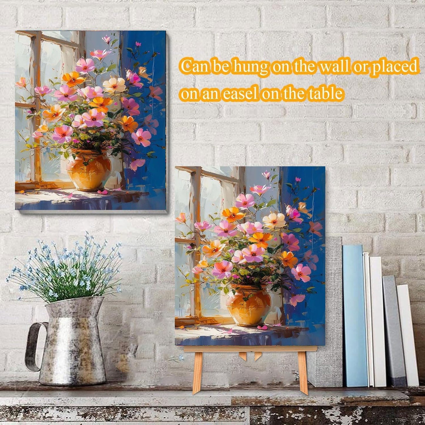 CraftyTime Paint by Numbers Kit Adult Beginner Flower 12x16 Inch Framed