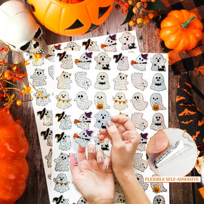 COCHIE Halloween J-O-Lantern Stickers 480pcs 1.5in Laser Ghost