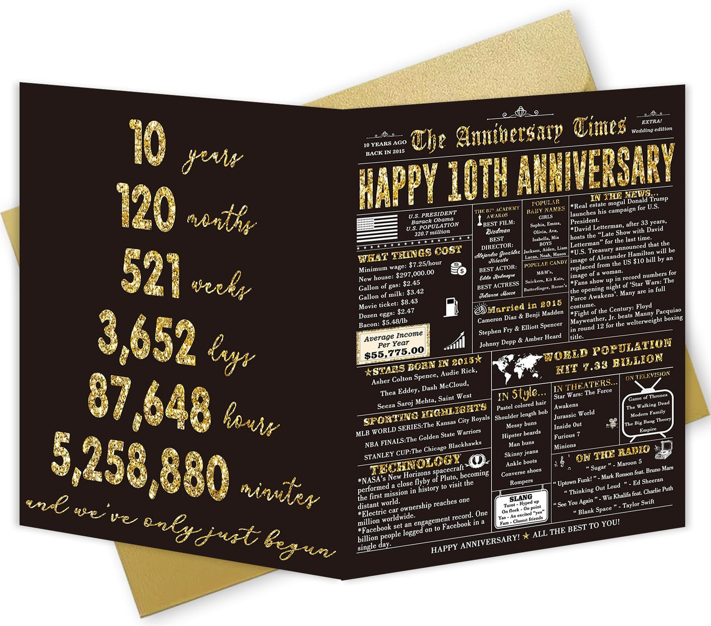 Londue 10 Year Anniversary Card for Him Her Romantic Tin Gift Couple