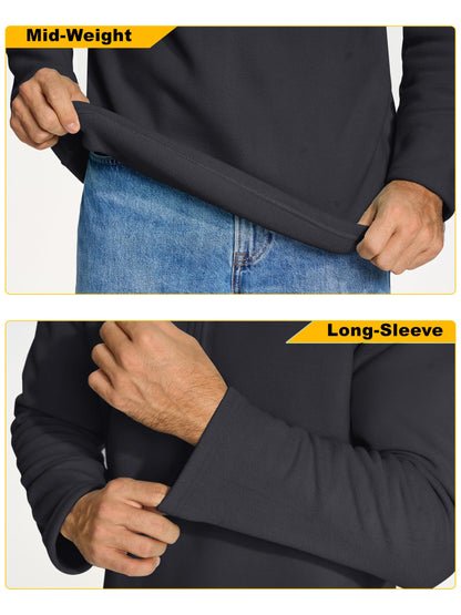 KEFITEVD Men's Quarter Zip Sweatshirt Thermal Fleece Pullover Black Size M