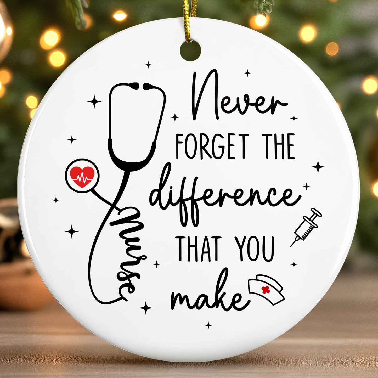 Pawzity Nurse Christmas Ornament Ceramic Gift for Women Nurses RN