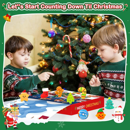 Govetom 2025 Christmas Advent Calendar 24 Days Multi-color Mochi Squishy Toys