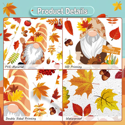 Pedel Fall Gnome Window Clings 93Pcs Thanksgiving Autumn Leaves Decals