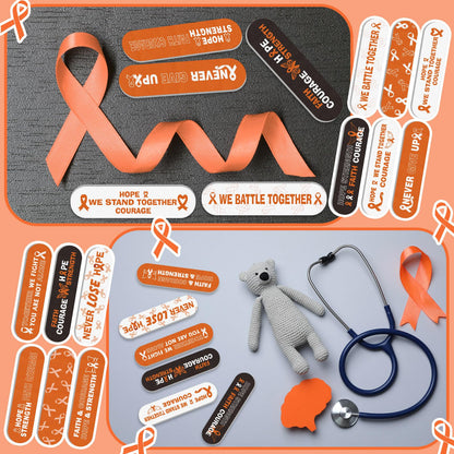 Lasnten 204 Pcs Orange Ribbon Nail Files Bulk Emery Boards Leukemia Awareness
