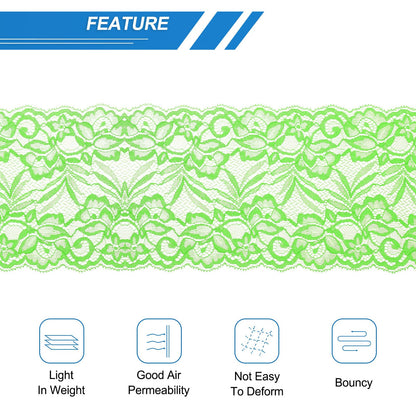 MECCANIXITY 6 Inch Lace Ribbon Floral Trim 5 Yard Green Sewing Craft Decor