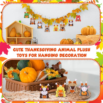 Blueweenly Thanksgiving Mini Plush Toys Pumpkin Maple 12 Pcs 2.76-3.15in
